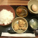 鶏三和 - 朝定食の卵かけご飯