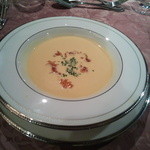 日和庵 - ③スープ 【スープ「南瓜の冷たいスープとコンソメゼリー】