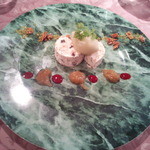 日和庵 - ⑦デザート 【ズコットとルバーブのソルベ ヌガーとコンフィを添えて】