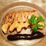 横浜馬車道 旬の肉料理イタリアン オステリア・アウストロ - 2013.8. 特大サザエのカルパッチョ キモのソース