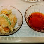魚べい - かぼちゃの天ぷら、てんつゆ