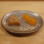 すし処 睦月 - 鰆スモーク、自家製唐墨