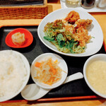 恵比寿餃子 大豊記 - 鶏の唐揚げ油淋鶏ソース定食