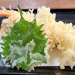 210100155 - 海老天、ちくわ天(半分)、シソの葉の天ぷら