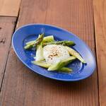 Bismarck style with asparagus and egg