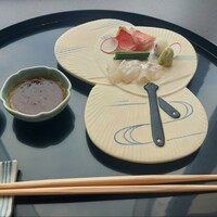 京都 吉兆 名古屋店 - お造りの金目鯛とひらめ。新鮮で繊細。食感も最高