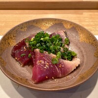鮨 福原 - 鰹 藁焼き ごま油