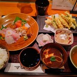 Sushi Ichi - お造り天ぷらセット 1,200円