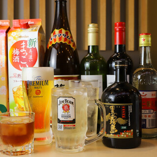 All-you-can-drink including draft beer, premium malts and Shaoxing wine