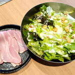 Caesar salad with grilled bacon