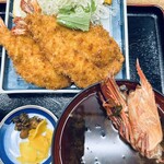 伊勢大阪屋 - 海老頭入りあおさ赤出汁が付く