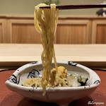 御料理 寺沢 - 鮑の肝を纏った涼麺