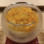 御料理 寺沢 - マンゴーとゴールデンキウイのブラマンジェ