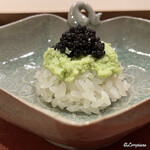 御料理 寺沢 - 秘伝枝豆のずんだとキャビアの飯蒸し