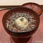 御料理 寺沢 - 菱蟹の蟹真薯と蓴菜の椀