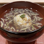 御料理 寺沢 - 菱蟹の蟹真薯と蓴菜の椀