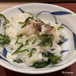 御料理 寺沢 - 甘鯛と北上産の青椒の細切りを使った炊込みごはん