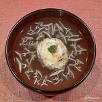 御料理 寺沢 - 菱蟹の蟹真薯と蓴菜の椀