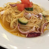 クッチーナ・ディ・タニグチ - 料理写真:パスタセット [赤イカとトマトとズッキーニのオリーブ風味スパゲッティ]