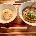 麺ビストロ Nakano - 白しょうゆ麺+あさりピラフ(1,100円)