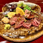 そば 六郷 - グラスフェッドビーフ サガリの炭火焼