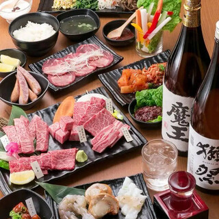 Very popular! A banquet course with all-you-can-drink that lets you enjoy fresh Kuroge Wagyu beef!