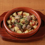 Ajillo of gizzard and king kingfish - with baguette-