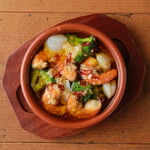 Shrimp and broccoli Ajillo- with baguette-