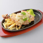 Bone-in Daisen chicken Steak- garlic butter sauce -