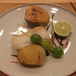 温味 - 2013/08　マナガツオ　無花果田楽焼き　銀杏素揚げ