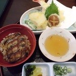 元祖 瓦そば たかせ - 瓦そば・うな茶・天婦羅セット1,980円