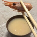 三明寿司 - あら汁は甘エビの頭やお魚のあらがいろいろ