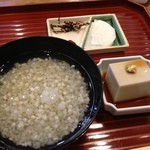 そば粥、そば豆腐、香の物