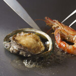 [Gion] Teppanyaki of tiger prawns and Ezo abalone, Steak lunch course with your choice of meat + domestic beef