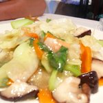 美林華飯店 - ランチ：椎茸と野菜の炒め2009.11