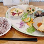 Mori Kafe - Aコースランチ　古代米大盛　レーズンRケーキ