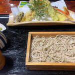 Soba Dokoro Sabo-Ru - 海老穴子天せいろ1,960円 そば大盛り460円