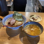 支那そば なかじま - 特製つけそば麺普通盛り　つけ汁はしお　角煮ご飯