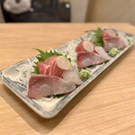 鮮魚 天ぷら すしつま - お刺身三種盛合せ