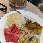 THE NUTS EXCHANGE - 玄米＆デリ３種、アップルクランブルケーキ