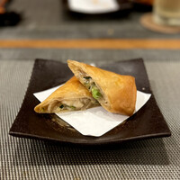 豊栄 - 魚介と枝豆と生姜の春巻き
