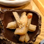 Kafe Mokuren - レンコンとゴボウのキンピラかな。歯応え良し、味わい良し。