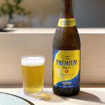 Tempura Ginza Yokota - 瓶ビールはプレモルをチョイス