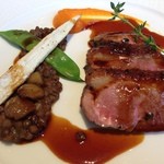 ブラン ルージュ - 2013/8/25  仔鴨の胸肉ポワレ。。。キャラメルソースが旨し！