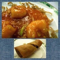 中国料理 桃花林 - 「海老チリ」は辛さも程良く美味しい。春巻は具材タップリでした。 