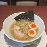 酒肴場 屯 - 山椒白醤油煮干し蕎麦（味玉入り）¥1000