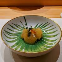 鮨 urag - たいらぎ貝と法蓮草の柑橘ジュレ