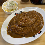 日乃屋カレー - 名物カツカレー + ポテトサラダ