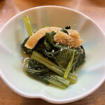 乃味芳 - 小松菜とお揚げのたいたん。