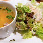 下川六〇酵素卵と北海道小麦の生パスタ 麦と卵 - サラダ&スープ